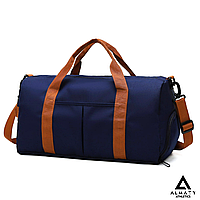 Спортивная сумка, 48х25х23мм, оксфорд, 2 отдела, 2 кармана синий