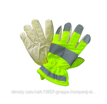 Перчатки Утепленные GS Лимонные Со Светоотражающей Лентой, фото 1