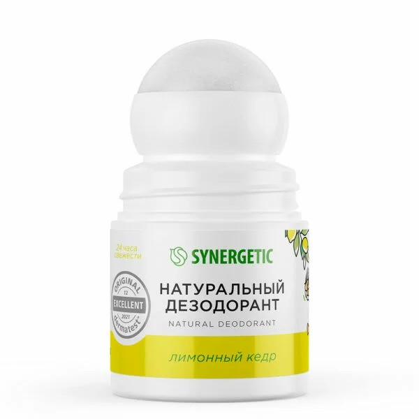 Натуральный дезодорант SYNERGETIC «Лимонный кедр», 50 мл