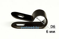 Кабельная серьга D6 (клипса) под винт 4 мм, черная