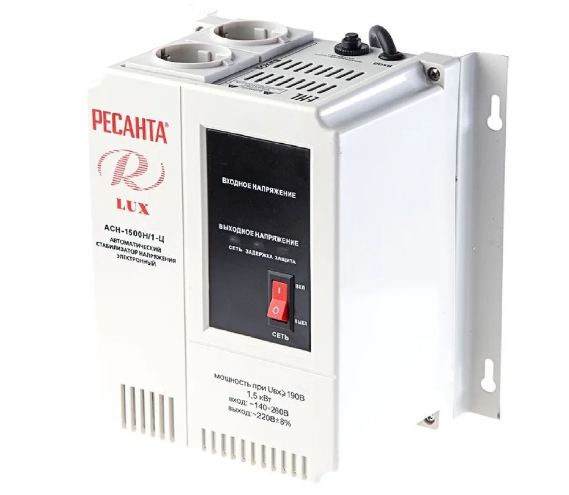 Стабилизатор напряжения электронный (релейный) 1.5 кВт - Ресанта ACH-1500Н/1-Ц - настенный - фото 1 - id-p105375074