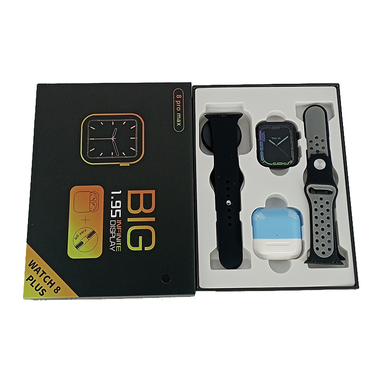 Новогодний подарочный набор часы с наушниками и двумя ремешками Smart Watch 8 Pro max - фото 6 - id-p85208837