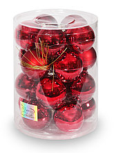 Набор стеклянных шаров 6 см 20 штук красный 142169