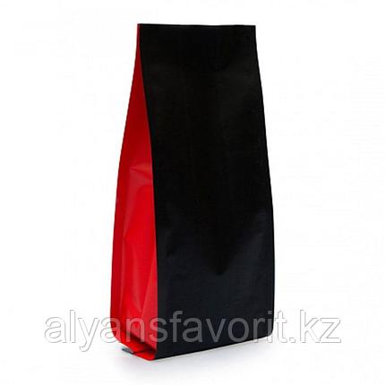 Пакет пятишовный с пропаянными гранями красный матовый с черными боковыми фальцами, фото 2