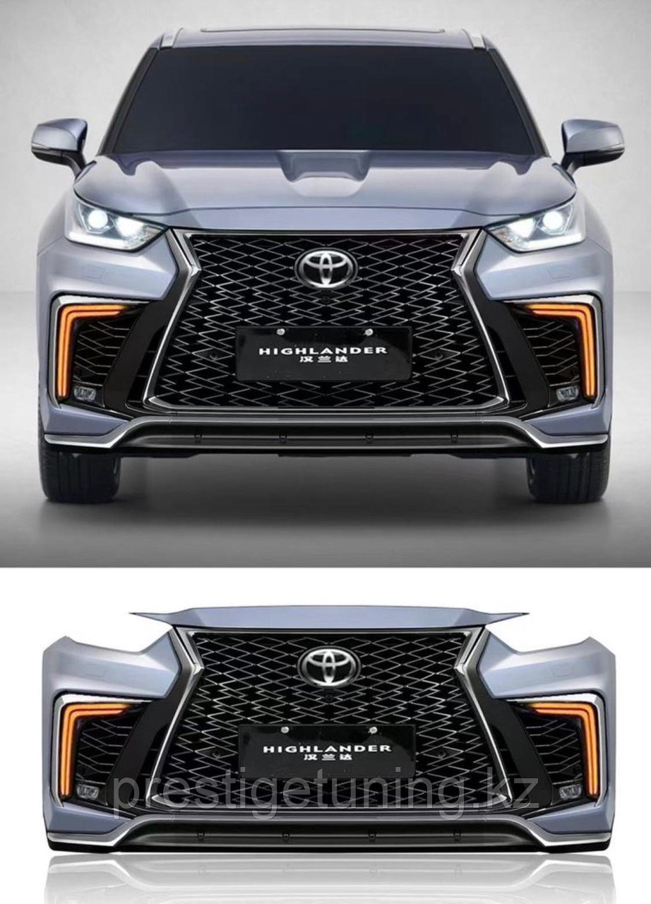 Аэродинамический обвес на Toyota Highlander 2021-по н.в дизайн Lexus - фото 2 - id-p105402172