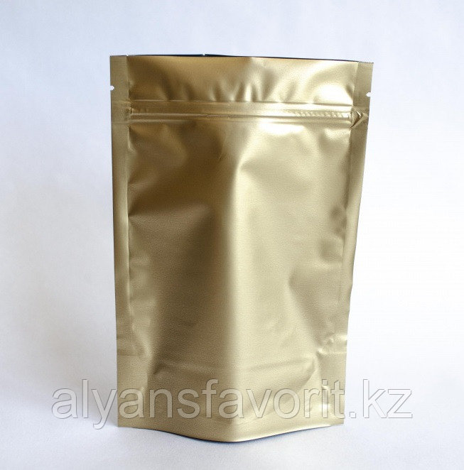 Пакет дой-пак металлизированный бронзовый матовый с замком zip-lock - фото 1 - id-p66744745