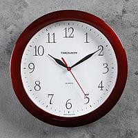 Часы настенные, серия: Классика, d=29 см, коричневый обод