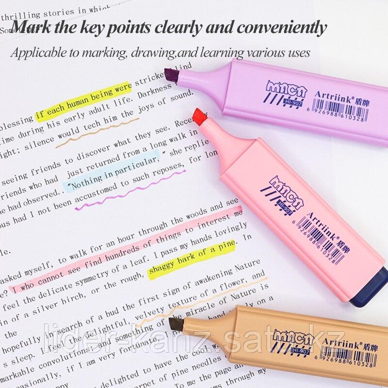 Набор маркеров текстовых 6-цветов, 1-5 мм, скошенный наконечник, Artriink - фото 4 - id-p105406227