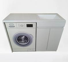 Тұғыры 130 см. раковинасы және кір жуғыш машинаның үстіндегі оң жақ Марсал үстелі бар. РФ