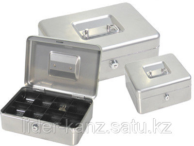 Ящик для денег, 200x160x90мм, 2ключа, серый стальной ProfiOffice - фото 1 - id-p105433289