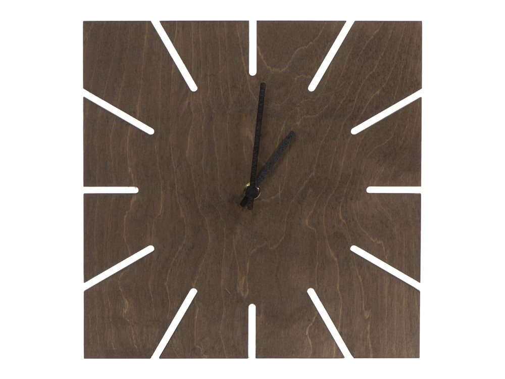 Часы деревянные Olafur квадратные, 28 см, шоколадный - фото 1 - id-p105433795