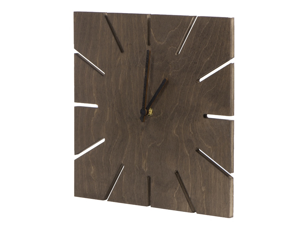 Часы деревянные Olafur квадратные, 28 см, шоколадный - фото 3 - id-p105433795
