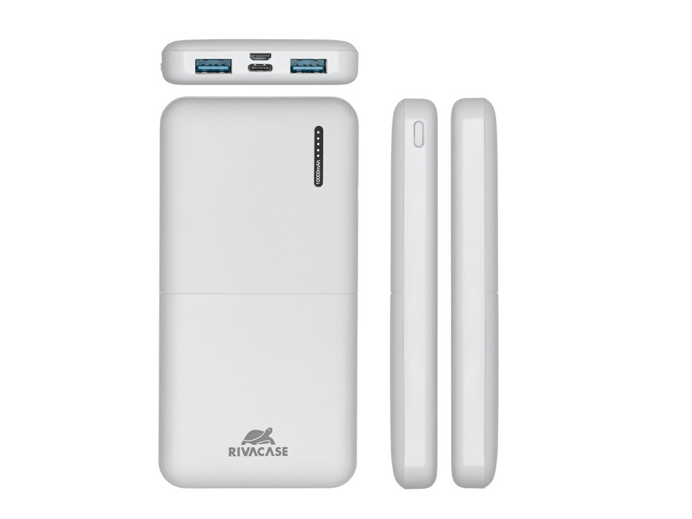 RIVACASE VA2532 (10000 мАч) QC/PD 20W внешний аккумулятор с дисплеем, белый 12/48 - фото 4 - id-p105433801