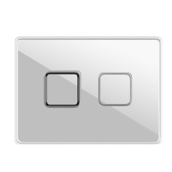 Кнопка ACCENTO SQUARE для AQUA 50 пневматическая стекло белый - фото 1 - id-p105437390
