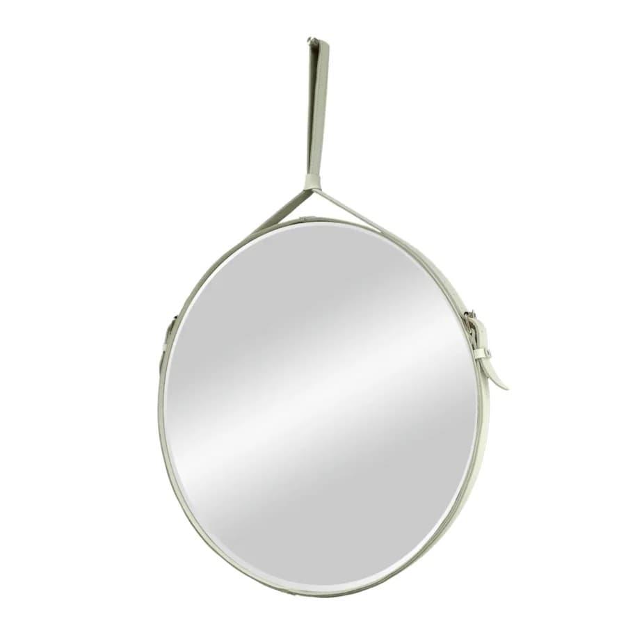 Зеркало Ритц D 650 на ремне из натуральной кожи белого цвета - фото 1 - id-p105440269