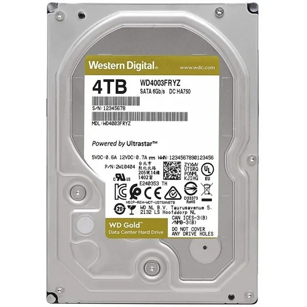 Жесткий диск HDD 4Tb Western Digital GOLD WD4003FRYZ