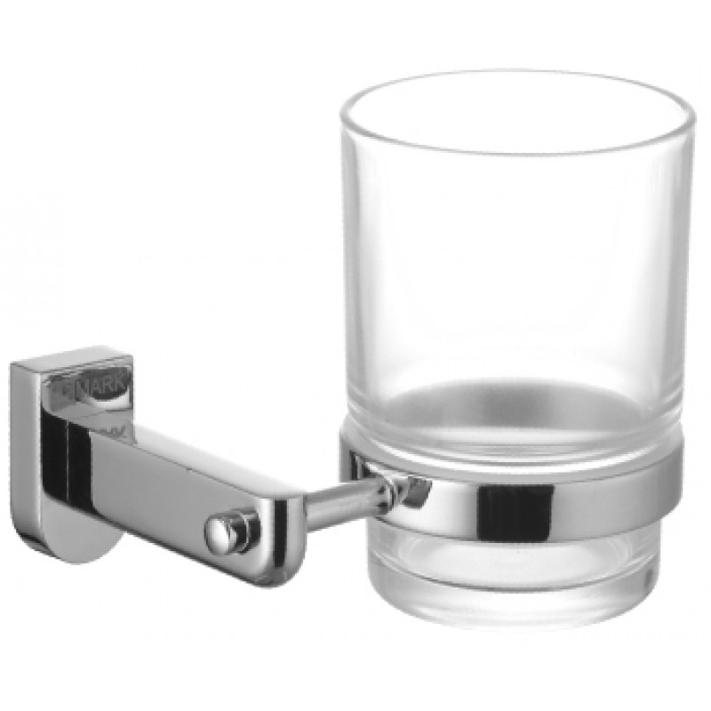 LM3136C Омега Аксессуары для ванной,стакан стекл. для зубных щеток с настенным держ, хром (к/к 10) - фото 1 - id-p105438809