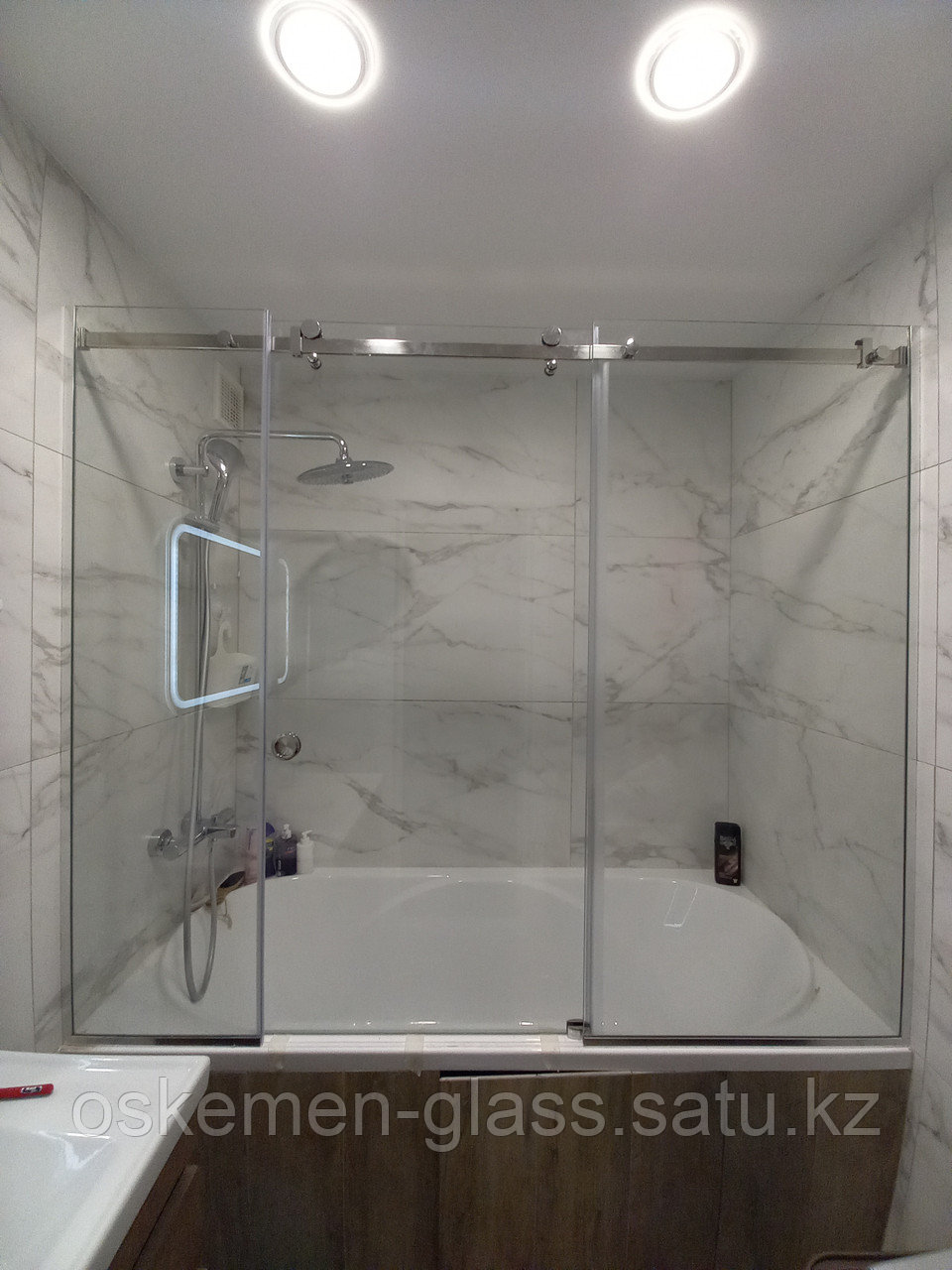 Раздвижная стеклянная шторка для ванной - фото 2 - id-p105141640