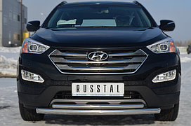 Защита переднего бампера d63/42 (дуга) Hyundai Santa Fe 2013-2017