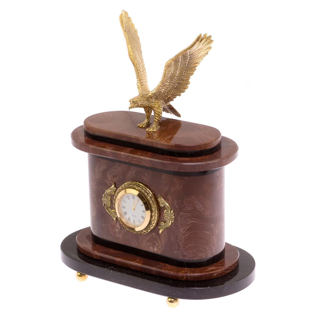 Часы "Горный орел" бронза лемезит / часы декоративные / кварцевые часы / интерьерные часы / подарочные часы - фото 2 - id-p105445769