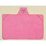 Полотенце-накидка махровое «Котик», размер 75×125 см, цвет розовый, хлопок, 300 г/м², фото 2