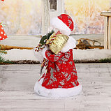 Дед Мороз "В красной шубке с подарками" двигается, с подсветкой, 30 см, фото 2