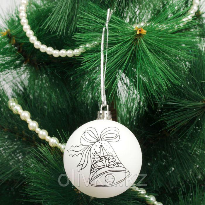Новогоднее ёлочное украшение под роспись «Колокольчик» размер шара 6 см - фото 2 - id-p105447523
