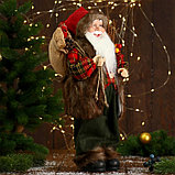 Дед Мороз "В пушистой жилетке, с веточками" 45 см, фото 2
