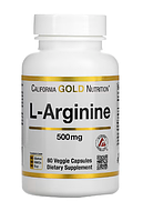 Л-аргинин, 500 мг, 60 растительных капсул, California Gold Nutrition