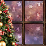 Набор наклеек "Новогодний" снежинки и колокольчики, 29,2 х 38,1 см, фото 5