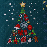 Скатерть новогодняя рогожка DomoVita «Волшебные истории», размер 150х180 см, цвет зелёный, 100% хлопок, 170, фото 3