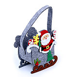 Новогодняя корзинка для декора «Дед Мороз и сани» 13 × 7 × 19 см, фото 5
