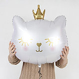 Шар фольгированный 26" «Котёнок принцесса», 1 шт., фигура, цвет белый, фото 2
