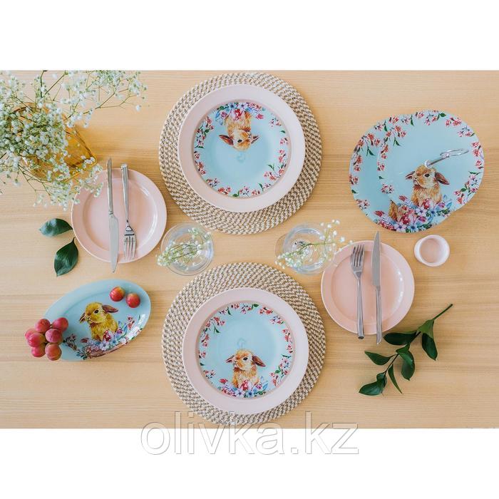 Тарелка стеклянная десертная Доляна «Кролик», d=20 см - фото 8 - id-p105456536