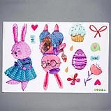 Наклейка пластик интерьерная цветная "Кролики" 40х60 см, фото 2