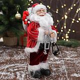 Дед Мороз "В красной полосатой шубе, с подарками" 16х30 см, фото 4