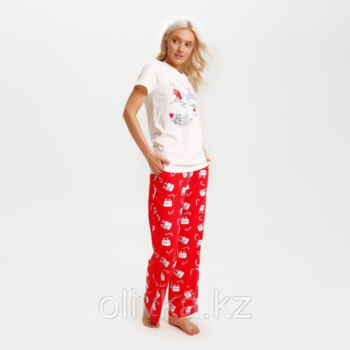 Пижама новогодняя женская (футболка и брюки) KAFTAN Cats, размер 44-46 - фото 2 - id-p105474722