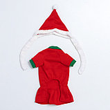 Новогодний костюм "Снегурочка" для собак, размер L, красный (ДС 34, ОШ 30, ОГ 44 см), фото 7