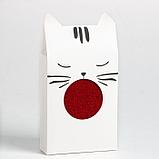 Полотенце подарочное Экономь и Я «Новый год: Котик» 30*60 см, цв.бордовый, 100% хл, 320 г/м2, фото 5