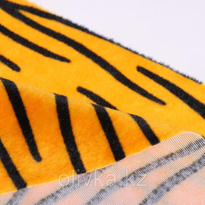 Лоскут для рукоделия, 53 х 53 см, мех тигровый яркий на трикотажной основе - фото 2 - id-p105461954
