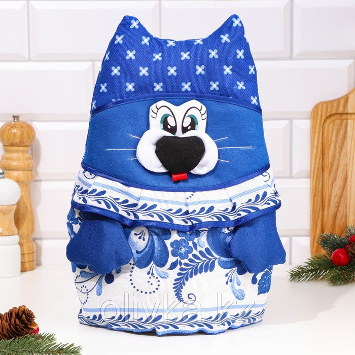 Грелка на чайник "Кот-Матроскин", гжель