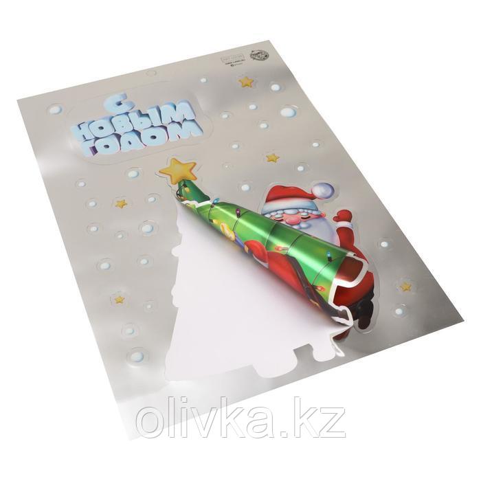 Двусторонняя металлизированная наклейка «Дед Мороз», 21 × 29,7 см - фото 2 - id-p105453205