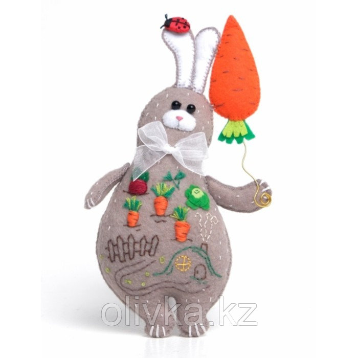 Набор для создания игрушки из фетра + раскраска «Морковный Заяц» - фото 1 - id-p105476971