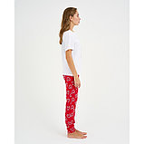 Пижама новогодняя женская (футболка и брюки) KAFTAN "Love", цвет белый/красный, размер 40-42, фото 5