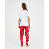Пижама новогодняя женская (футболка и брюки) KAFTAN "Love", цвет белый/красный, размер 40-42, фото 6