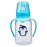 Бутылочка для кормления «Новогодний пингвинчик» 150 мл цилиндр, подарочная упаковка, с ручками, фото 5