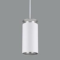 DLS021 9+4W 4200К / Подвесной светодиодный светильник белый матовый/серебро