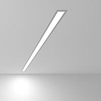 101-300-128 / Линейный светодиодный встраиваемый светильник 128см 25W 6500K матовое серебро
