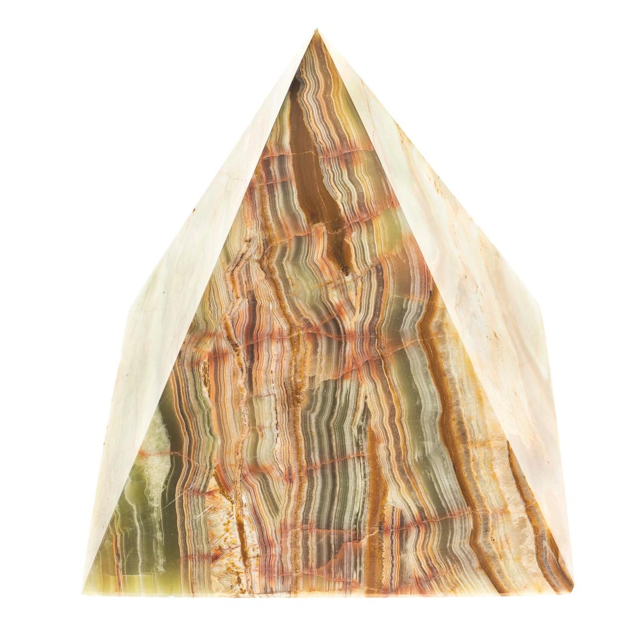 Пирамида из натурального оникса 12,5х13 (5) / сувенир из камня / пирамида декоративная / сувенир настольный - фото 1 - id-p100170660
