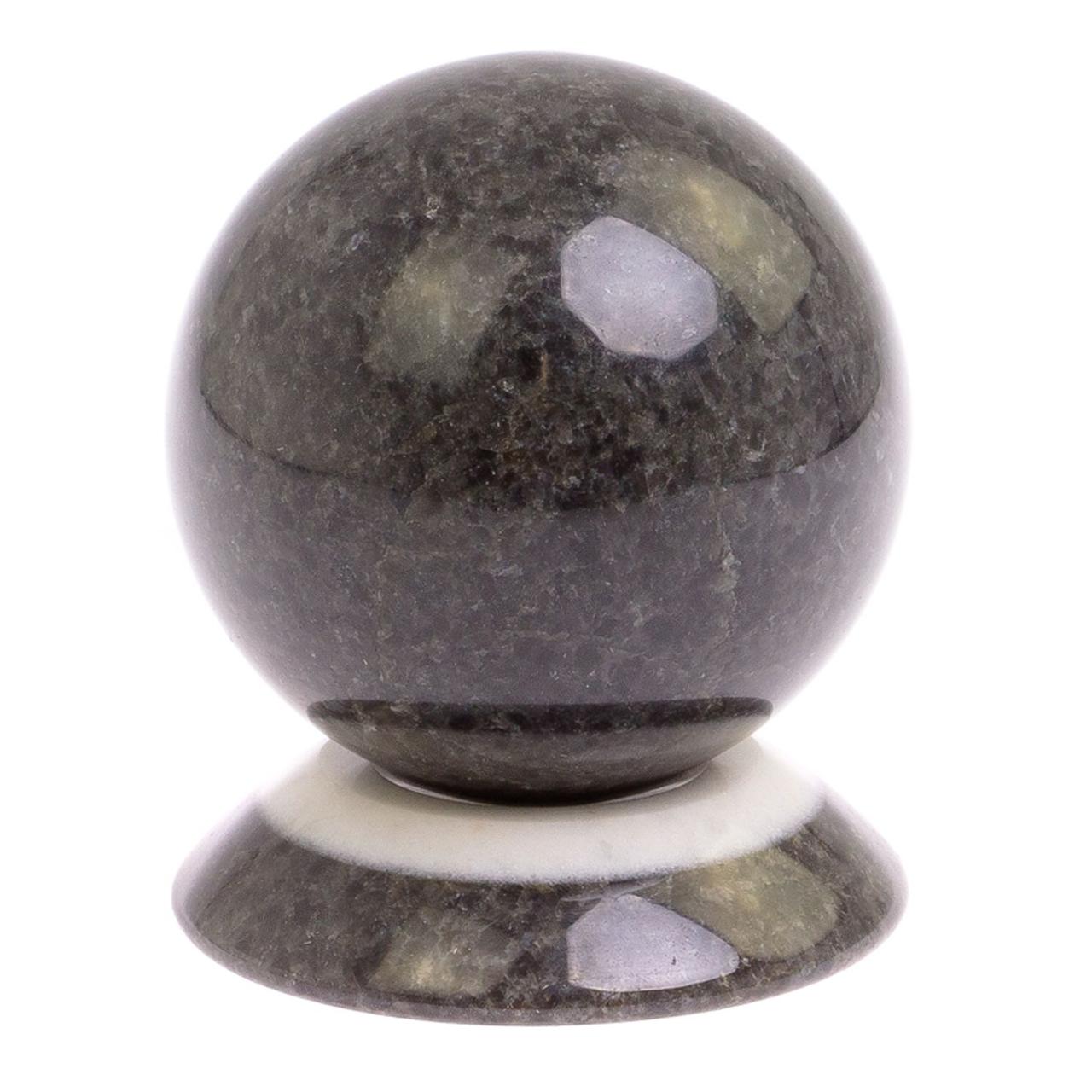 Шар из лабрадорита 9 см на каменной подставке / шар декоративный / шар для медитаций / каменный шарик - фото 1 - id-p105484810